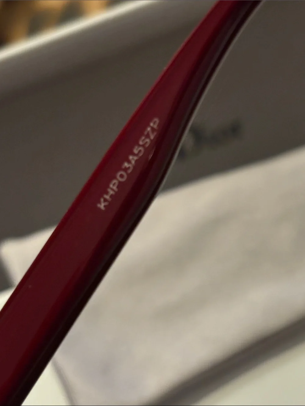 Dior Women's Rectangular Deep Cherry Red Optical Glasses